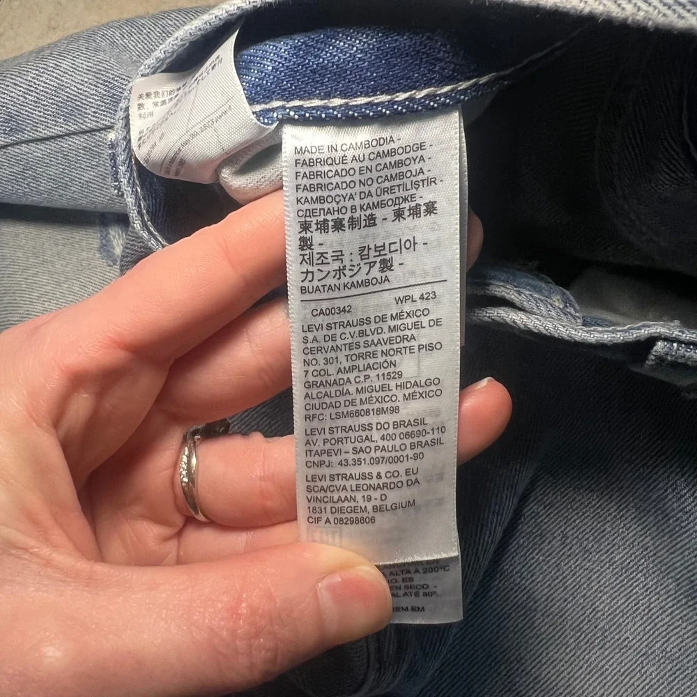 Levi's SilverTab Straight Leg Light Wash Distressed Jeans Mens 30x32 100% Cotton